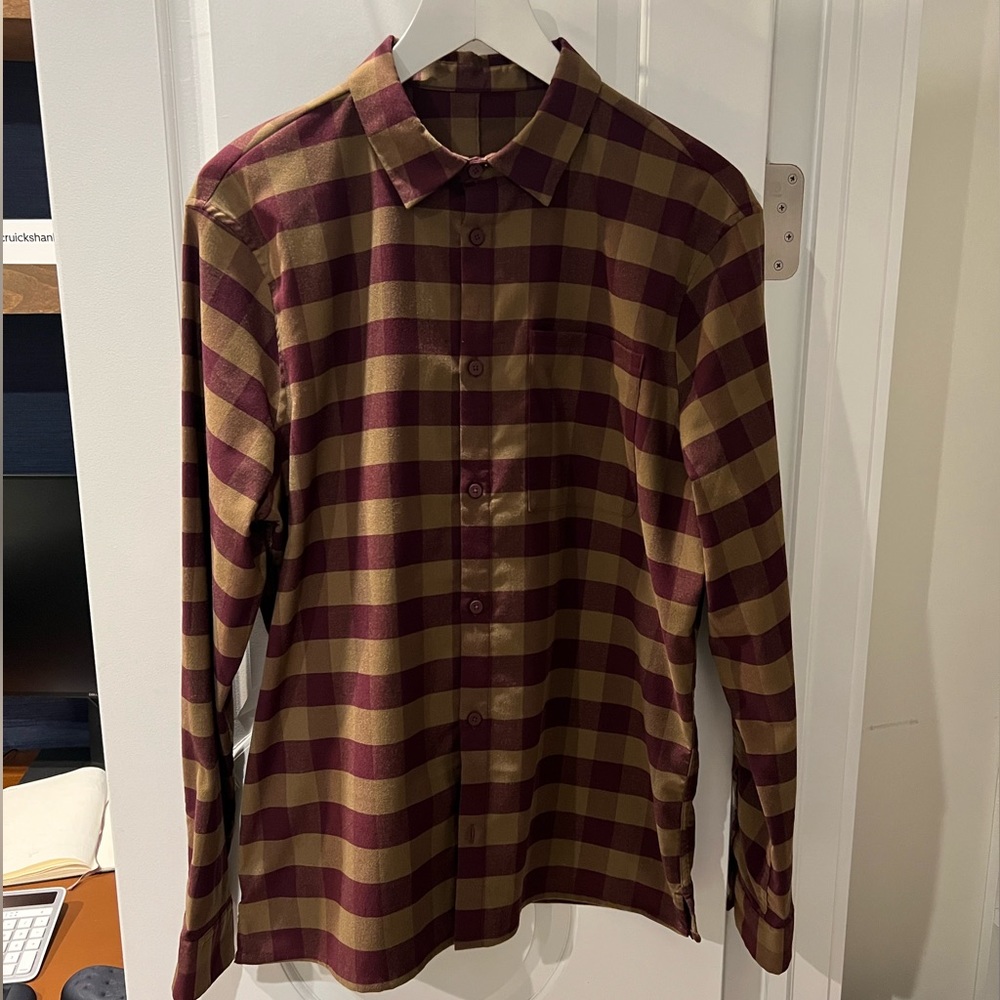 Lululemon Checkered Flannel Button Up Large